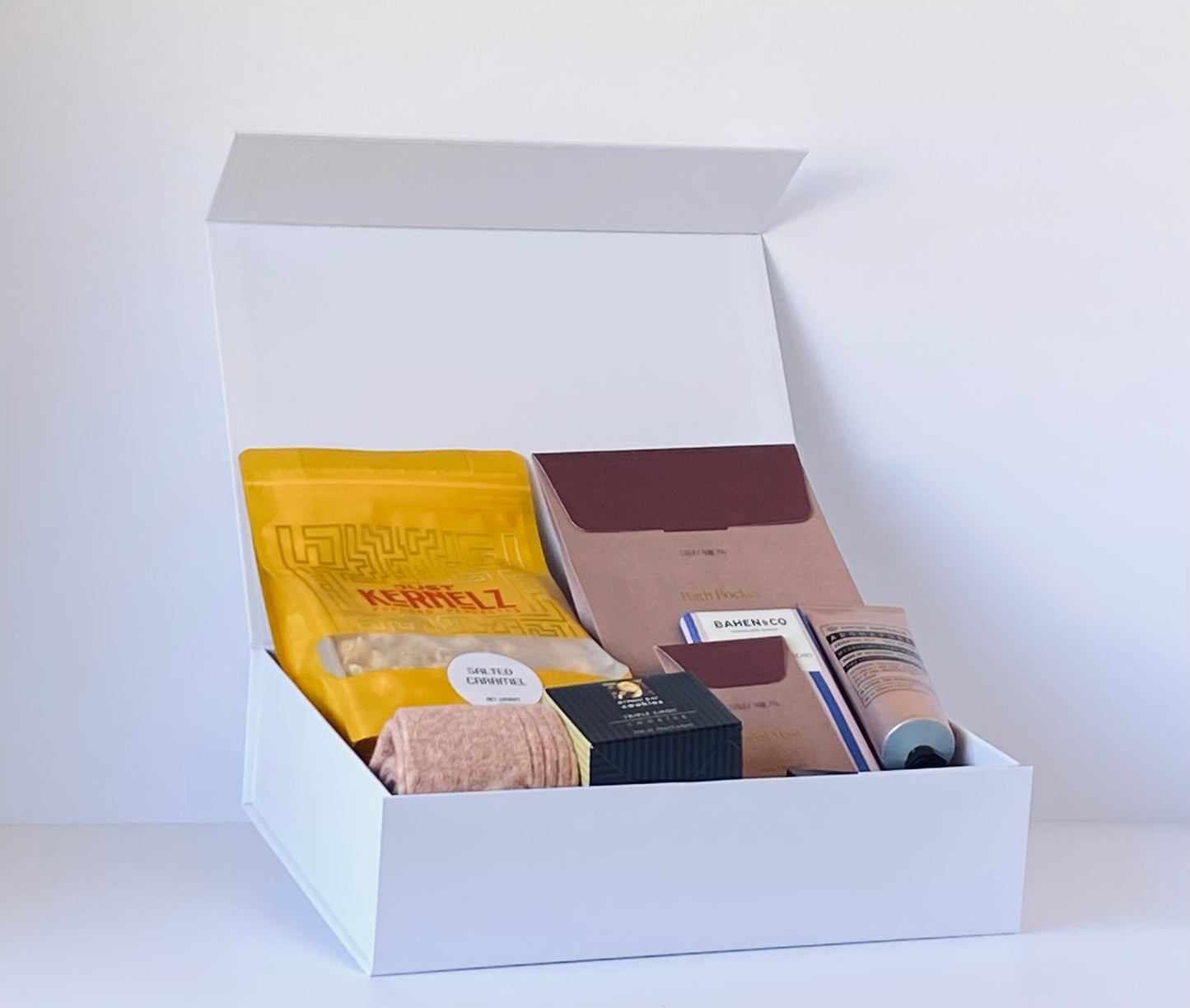 The Me Time Box - self-care gift box with chocolate, bath treats, facial mask, hand balm and premium bed socks - Gift Bento