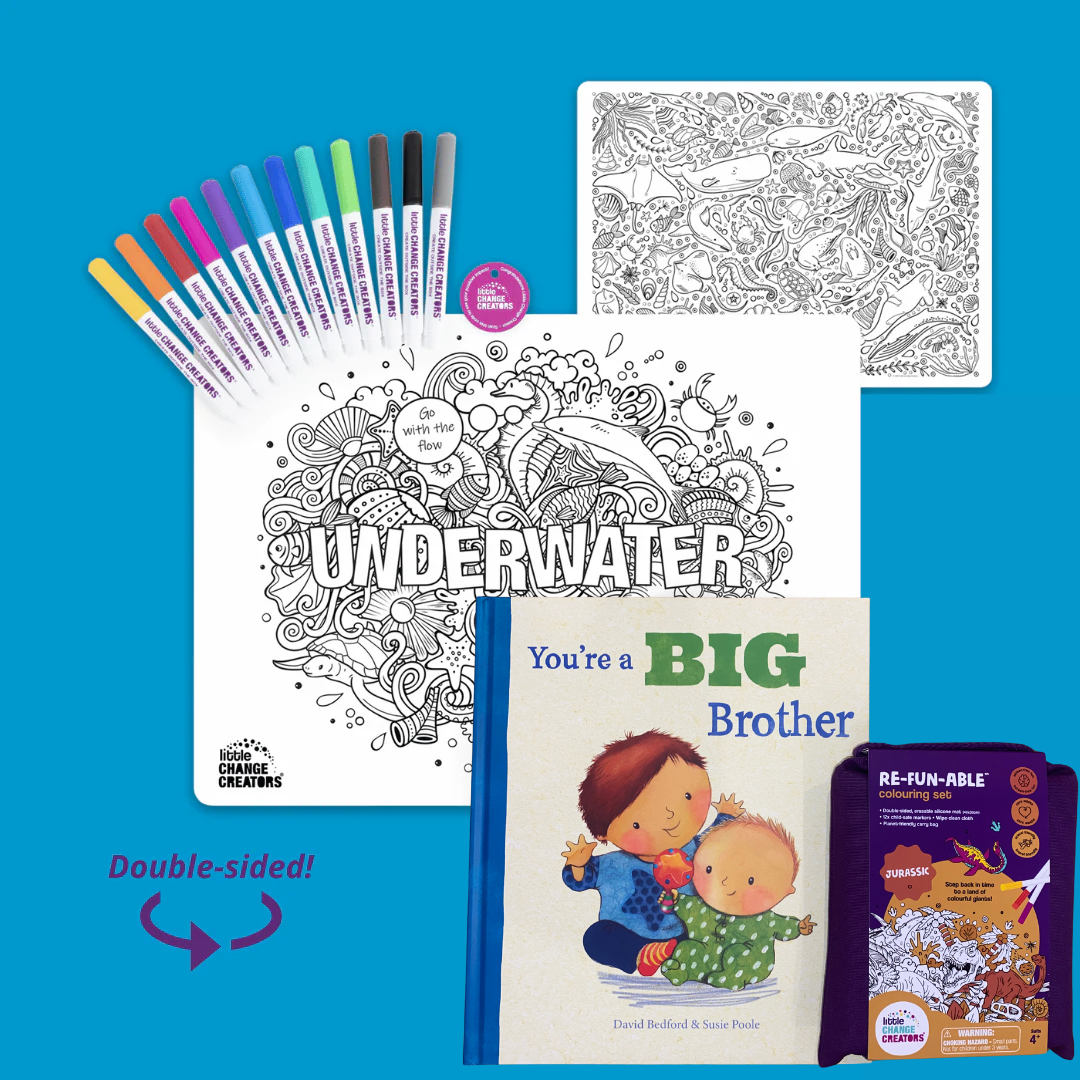 Oh Baby! sibling gift add-on - colouring set and big brother or big sister book - Gift Bento
