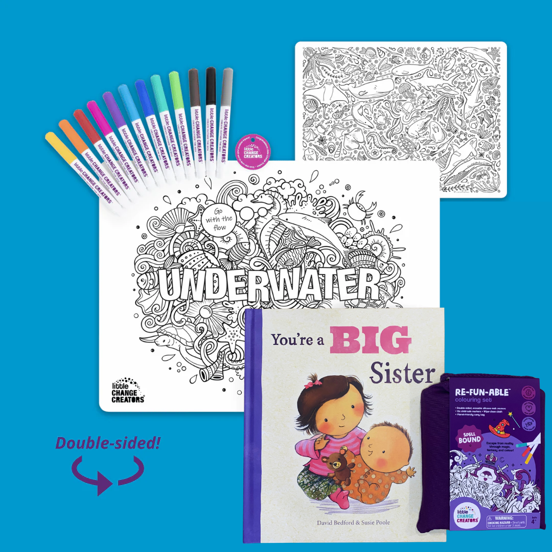 Oh Baby! sibling gift add-on - colouring set and big brother or big sister book - Gift Bento