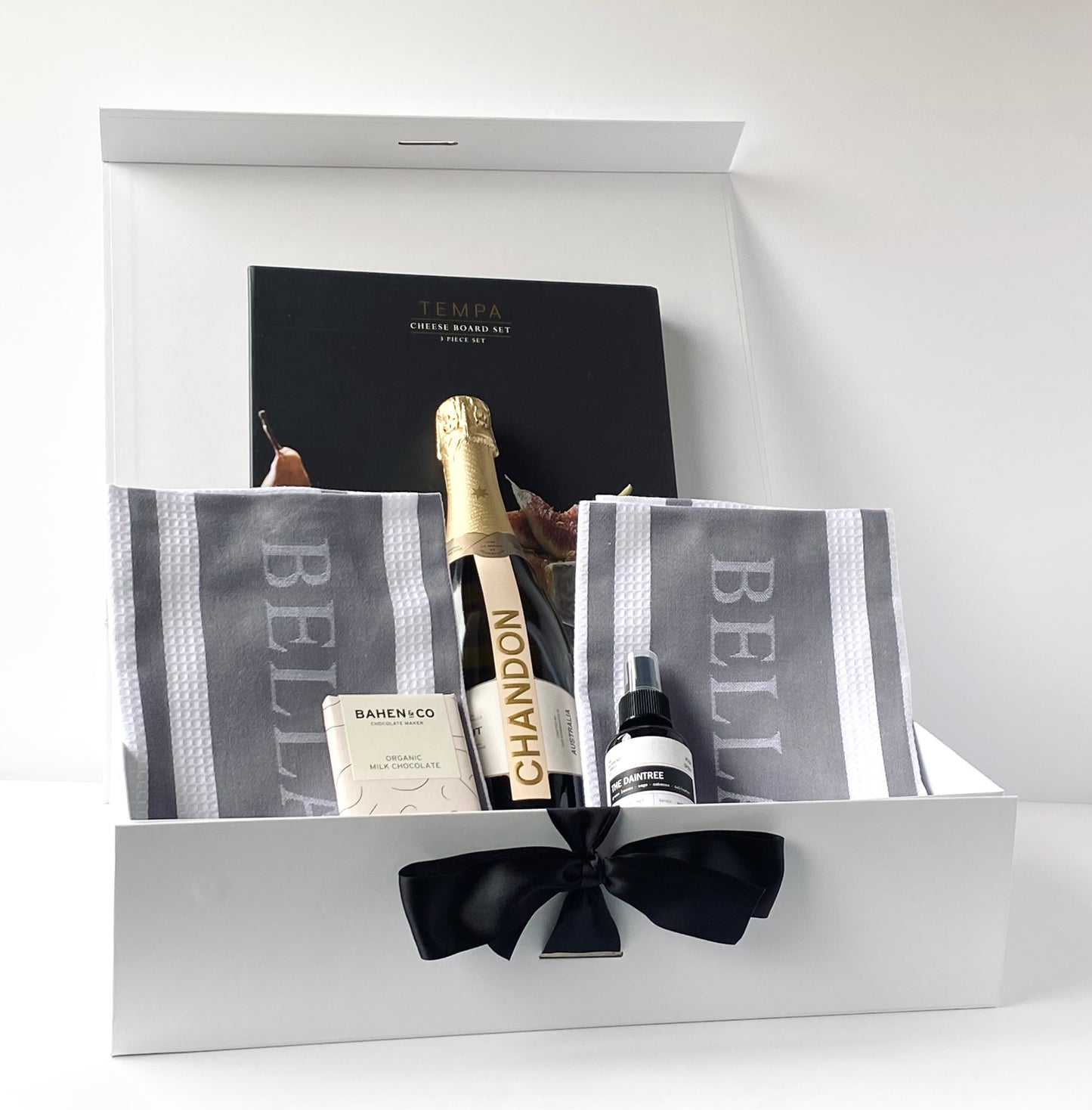 Gather & Graze - artisan Australian corporate gift box contents arranged inside open white magnetic box - Gift Bento